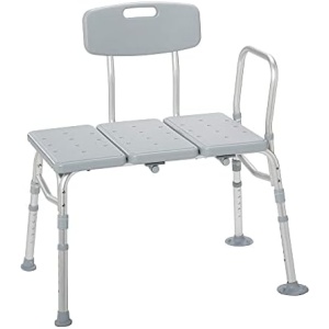 Drive Medical 12011KD-1 Tub Transfer Bench For Bathtub, Height Adjustable Shower
