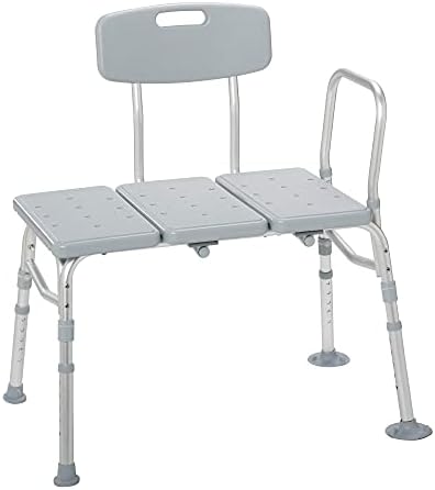 Drive Medical 12011KD-1 Tub Transfer Bench For Bathtub, Height Adjustable Shower
