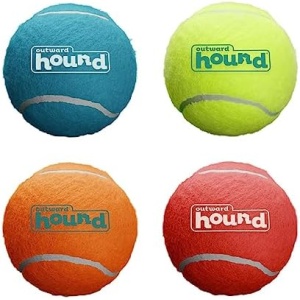 Outward Hound Squeaker Ballz Fetch Dog Toy, Medium - 4 Pack