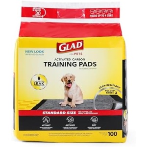 Glad for Pets Black Charcoal Training Pads for Dogs - Super Absorbent & Odor