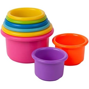 The First Years Stack & Count Stacking Cups - Colorful Baby Stacking Water Toys