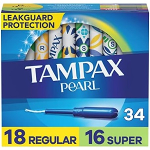 Tampax Pearl Tampons Multipack, Regular/Super Absorbency