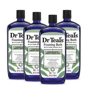 Dr Teal's Foaming Bath with Pure Epsom Salt, Cannabis Sativa Hemp Seed Oil