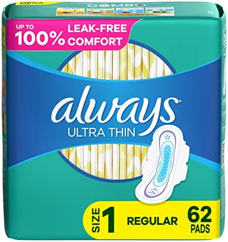 Always Ultra Thin Feminine Pads for Women, Size 1 Regular Absorbency