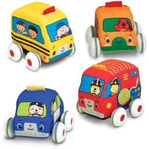 Melissa & Doug K's Kids Pull-Back Vehicle Set - Soft Baby Toy Set
