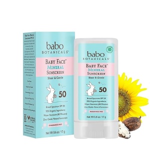 Babo Botanicals Baby Face Mineral Sunscreen Stick SPF 50 – with 70+% Organic