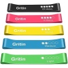 Gritin Resistance Bands, [Set of 5] Skin-Friendly Resistance Fitness Exercise