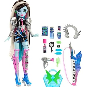 Monster High Doll, Amped Up Frankie Stein Rockstar with Instrument