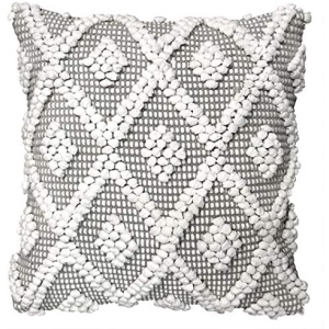 Lush Decor Adelyn Decorative Single Pillow Cover For Home, 20" x 20", Gray