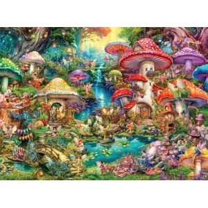 Buffalo Games - Aimee Stewart - Merry Mushroom Village Picnic - 1000 Piece
