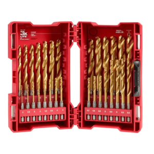 Milwaukee 48894862 29 Piece 2mm-13mm Metric 1/4-Hex Red SHOCKWAVE HELIX Titanium Drill Bit Set